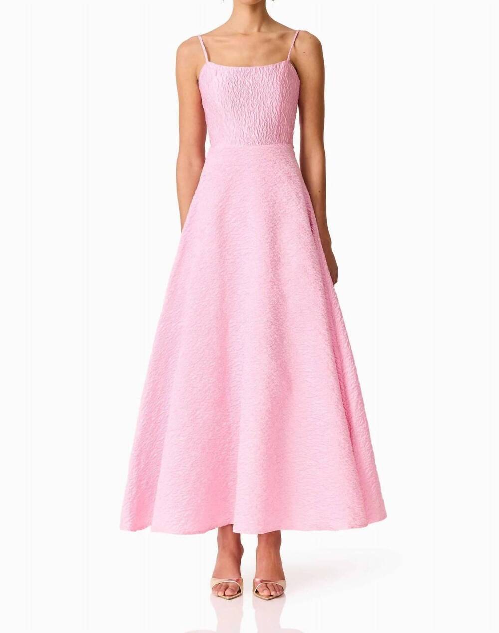 NEW ELLIATT briallen jacquard sleeveless maxi dress in pink